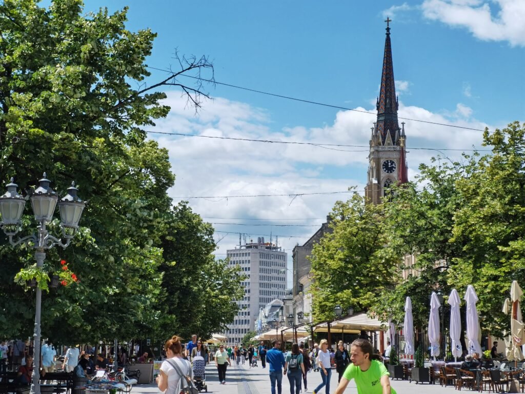 View of pedestrians in Novi Sad