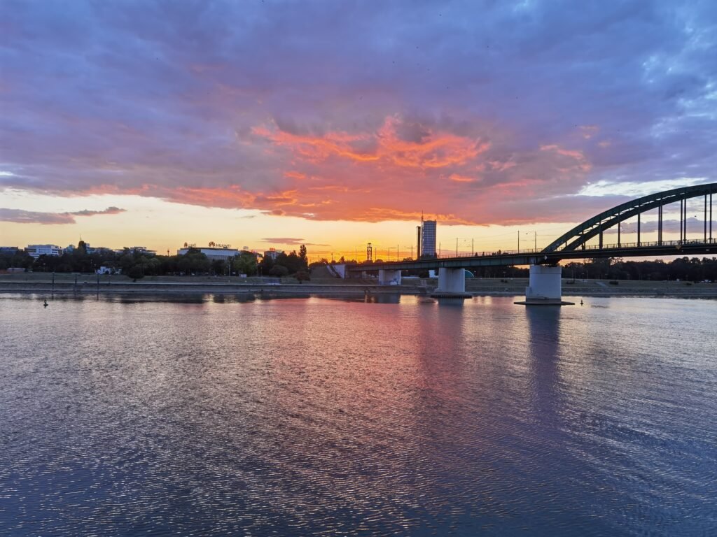 Sunset in Sava river